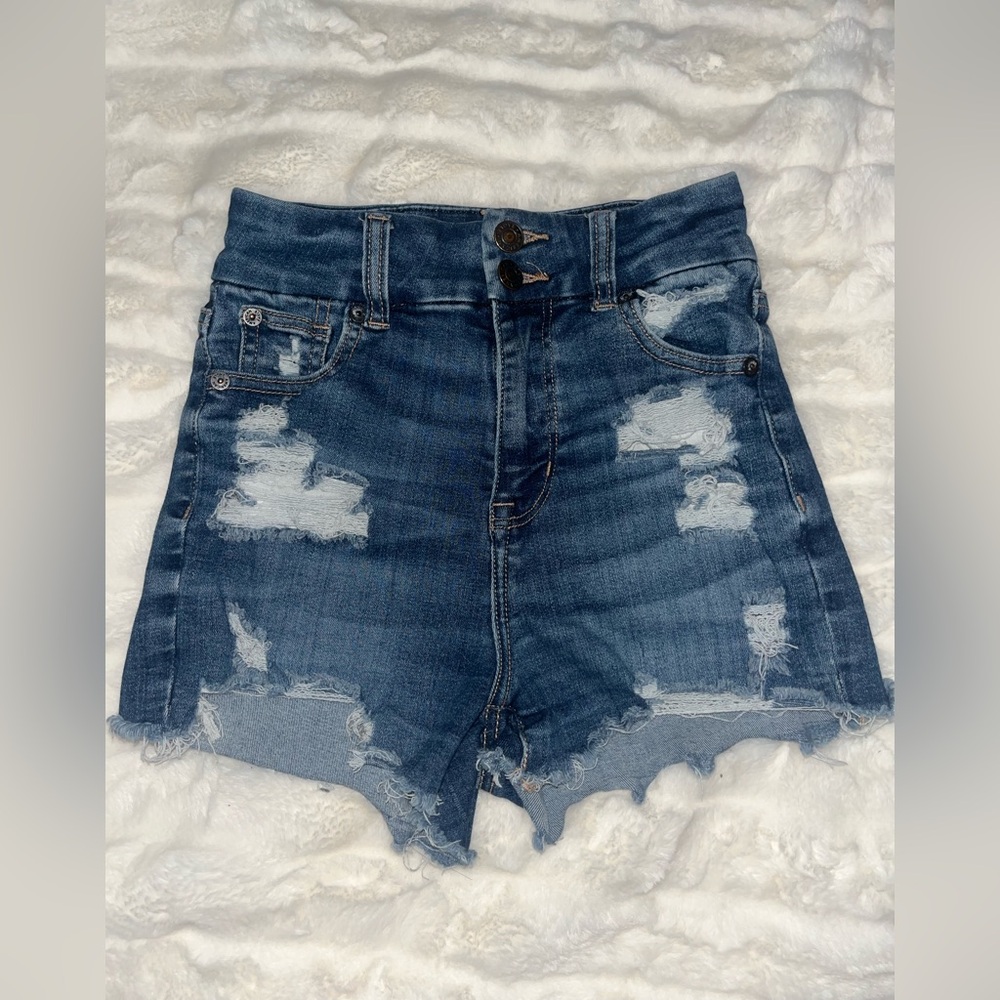 American Eagle Outfitters Blue Jean Shorts High-Waisted Size 000